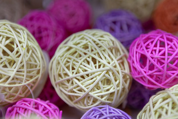 Decorative rattan balls for decoration home, office, room.