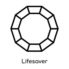 Fototapeta premium Lifesaver icon vector sign and symbol isolated on white background, Lifesaver logo concept