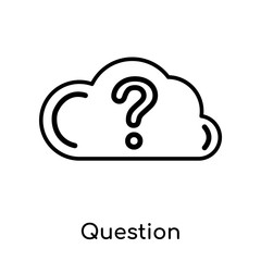 Question icon vector sign and symbol isolated on white background, Question logo concept