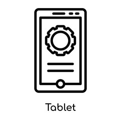 Tablet icon vector sign and symbol isolated on white background, Tablet logo concept