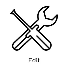 Edit icon vector sign and symbol isolated on white background, Edit logo concept