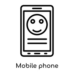 Mobile phone icon vector sign and symbol isolated on white background, Mobile phone logo concept