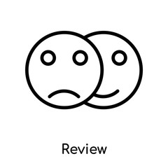 Review icon vector sign and symbol isolated on white background, Review logo concept