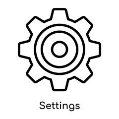 Settings icon vector sign and symbol isolated on white background, Settings logo concept