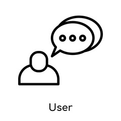 User icon vector sign and symbol isolated on white background, User logo concept