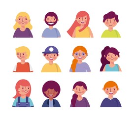 people woman man character