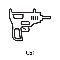 Uzi icon vector sign and symbol isolated on white background, Uzi logo concept, outline symbol, linear sign