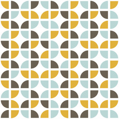 Retro seamless pattern. Mid-century modern style. Abstract repeating background for web or printing. Geometric vector wallpaper.