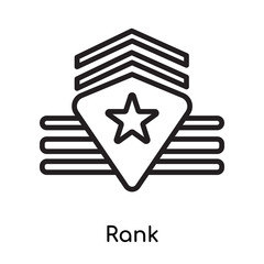Rank icon vector sign and symbol isolated on white background, Rank logo concept, outline symbol, linear sign