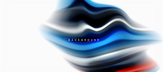 Fluid liquid mixing colors concept on light grey background, curve flow, trendy abstract layout template for business or technology presentation or web brochure cover, wallpaper