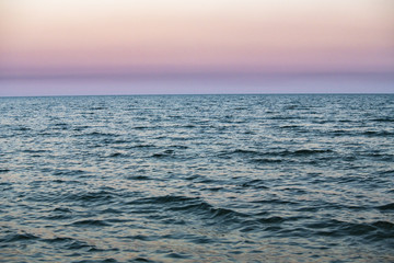 Nice sunset on blue sea nature abstract