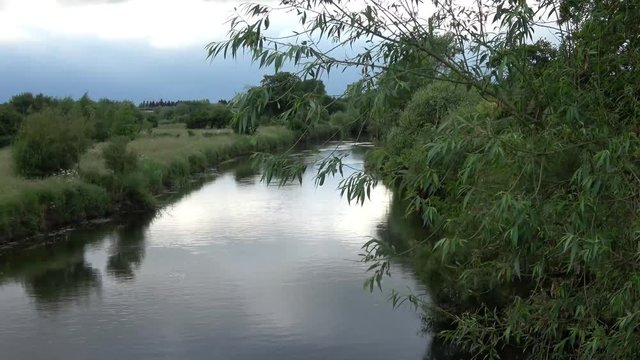 Beautiful landscape with coventry canal and plants around Tamworth, UK.