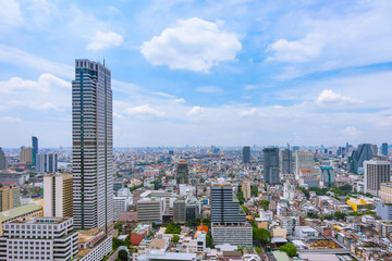 Fototapeta premium Bangkok business district cityscape with skyscraper, Thailand