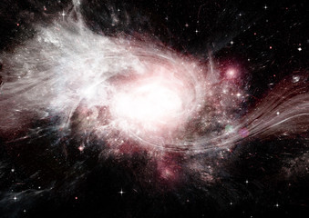 Stars, dust and gas nebula in a far galaxy