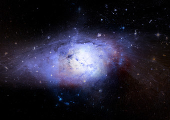 Stars, dust and gas nebula in a far galaxy