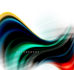 Fluid liquid mixing colors concept on light grey background, wave and swirl curve flow line, trendy abstract layout template for business presentation, app wallpaper banner, poster or wallpaper