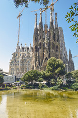 Sagrada Familia on the shore of the lake.