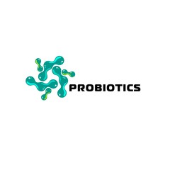 Probiotics logo. Concept of healthy nutrition ingredient for therapeutic purposes. simple flat style trend modern logotype graphic design isolated on white background