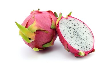 Sweet Dragon fruit on white background