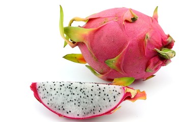 Sweet Dragon fruit on white background