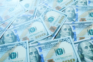 Fototapeta na wymiar Dollar bills or banknotes for background. Financial concept