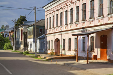 Fototapeta na wymiar Krasnoarmeyskaya (Red Army) street in Zaraysk. Russia