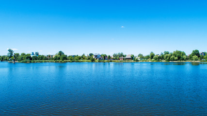 Picturesque forest and the river