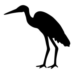 Fototapeta premium A black and white silhouette of a stork