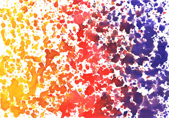 Yellow-red-purple spray background in watercolor