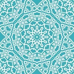 Floral Geometric Pattern with hand-drawing Mandala. Vector super illustration. For fabric, textile, bandana, scarg, transcendental print