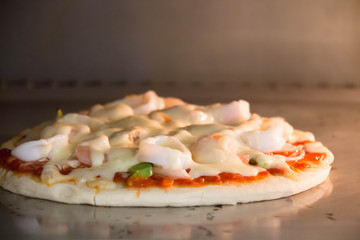  ham italian pizza with mozzarella, cheese