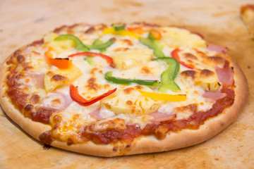  ham italian pizza with mozzarella, cheese