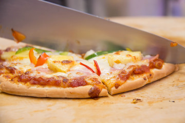  ham italian pizza with mozzarella, cheese