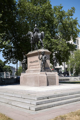 London, United Kingdom - June 26, 2018 : Equestrian statue of the Duke of Wellington in Hyde Park Corner