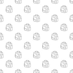 Boy school bag icon in outline style isolated on white background vector illustration