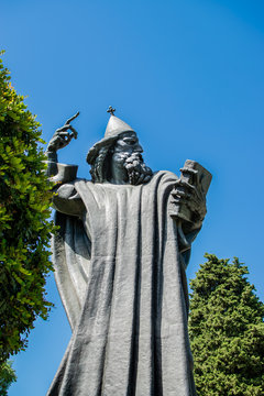 Statue of the religious historical figure of Gregory of Nin famous character in Croatian popular culture. Photograph taken in the city of Split, Dalmatia, Croatia.