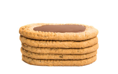 biscuits with chocolate cream isolated
