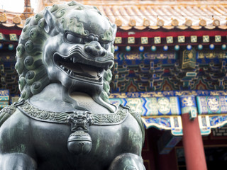 Bronze Lion Statue at the Summer Palace, Beijing, China