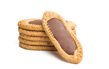 biscuits with chocolate cream isolated