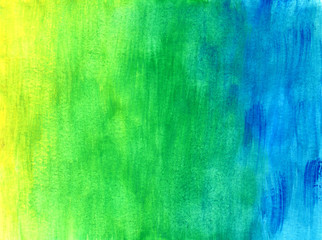 Yellow-green-blue grunge in watercolor