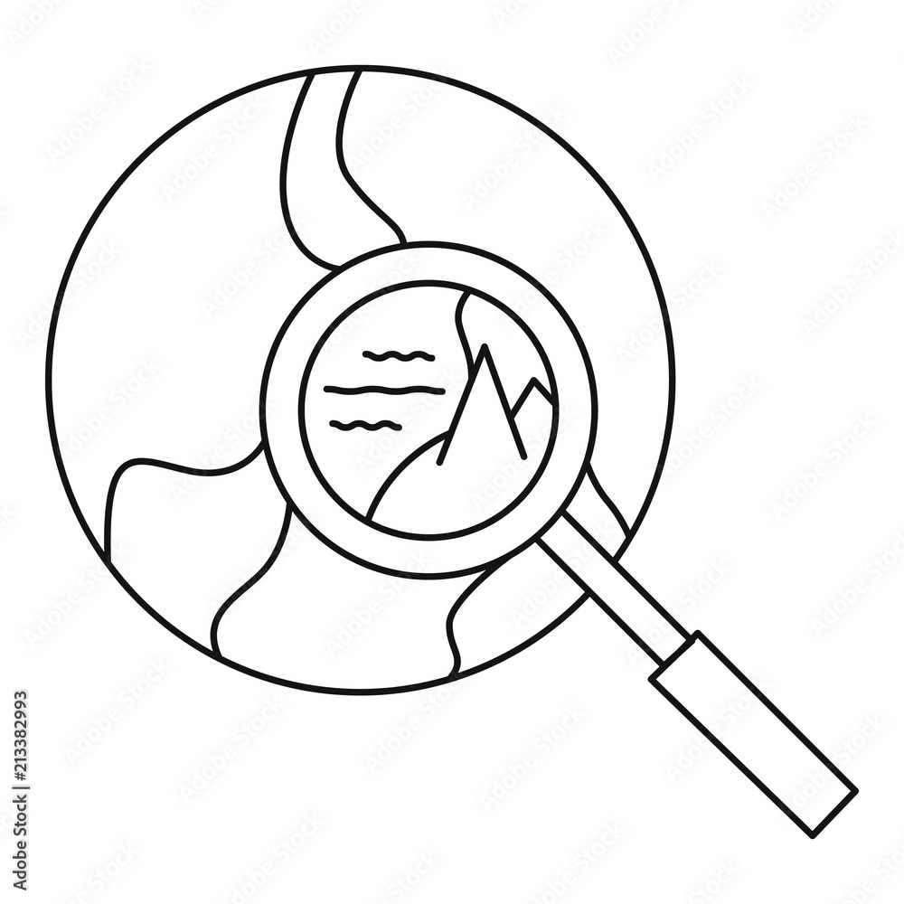 Poster global search icon. outline global search vector icon for web design isolated on white background