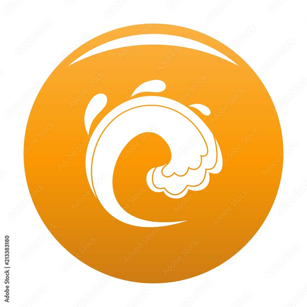 Poster Wave water tsunami icon. Simple illustration of wave water tsunami vector icon for any design orange