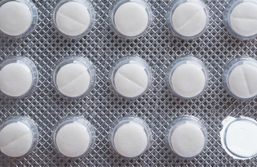 packing with tablets close-up