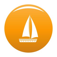 Yacht travel icon. Simple illustration of yacht travel vector icon for any design orange