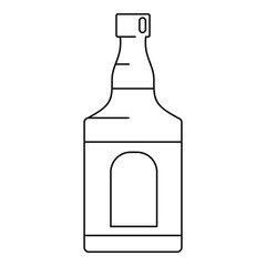 Whiskey bottle icon. Outline illustration of whiskey bottle vector icon for web design isolated on white background