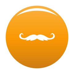 Curly mustache icon. Simple illustration of curly mustache vector icon for any design orange