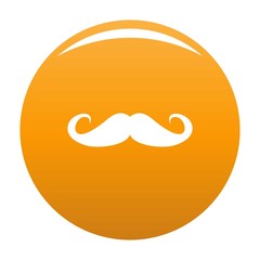 Heavy mustache icon. Simple illustration of heavy mustache vector icon for any design orange