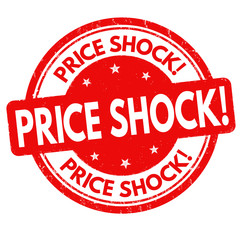 Price shock grunge rubber stamp