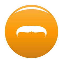 Villainous mustache icon. Simple illustration of villainous mustache vector icon for any design orange