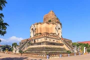 Wat Chedi Luang temple in Chiang Mai, north of Thailand